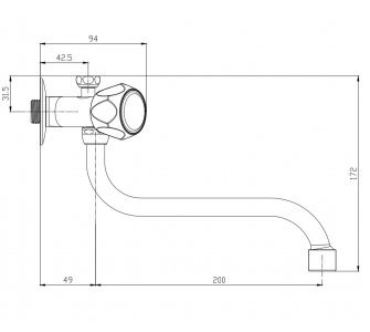 elektrický prietokový ohrievač vody PL 3,5kW s drezovou stenovou klasickou batériou SOLIS