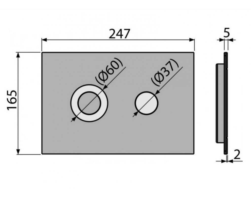Ovládacie tlačidlo pre predstenové inštalačné systémy, alunox-mat/lesk