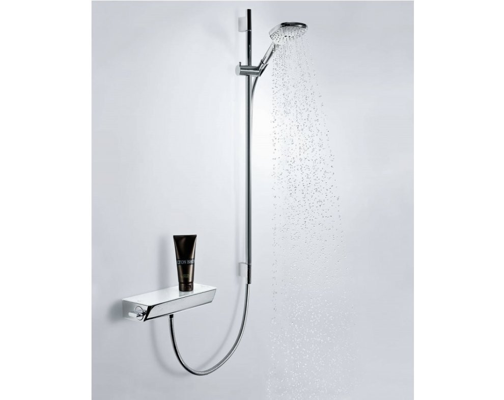 Sprchová súprava Raindance Select E, ručná sprcha 120 3jet EcoSmart 9 l/min, nástenná tyč Unica'S Puro 0,90 m, chróm
