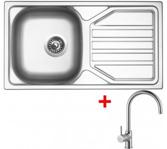 SET drez nerez matný Sinks OKIO 780 V + batéria VITALIA lesklá