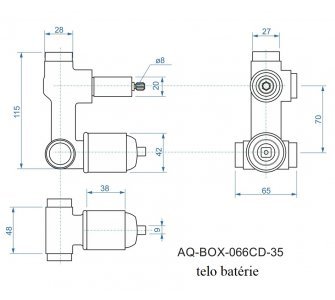 batéria AQS sprchová podomietková pre 2 odberné miesta, s AQ-boxom a s keramickým prepínačom, GALLERIA