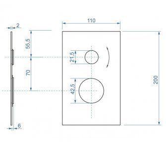 Hranatá krytka pre podomietkovú sprchovú batériu pre 2 odberové miesta s keramickým prepínačom k AQ-BOX-066CD-35