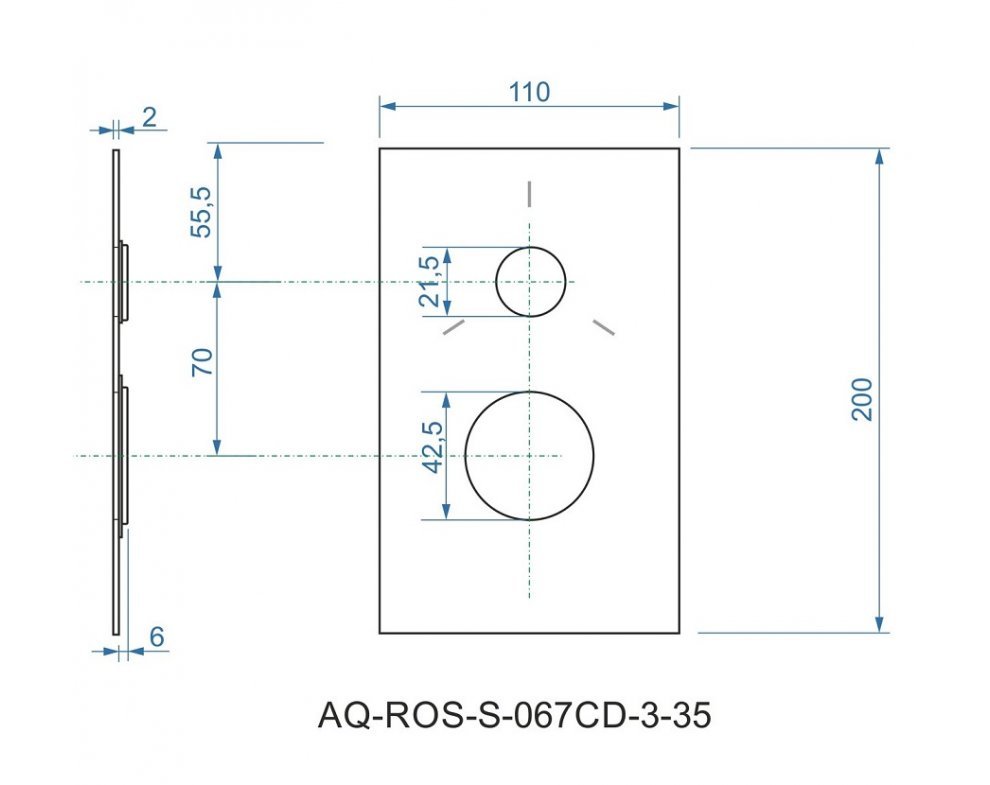 batéria AQS sprchová podomietková pre 3 odberné miesta, s AQ-boxom a s keramickým prepínačom, CINQUE