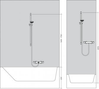 Sprchová súprava, 3-poloh.ručná sprcha, sprch.tyč 650mm, mydelnička, EcoSmart, RANDANCE SELECT S, chróm
