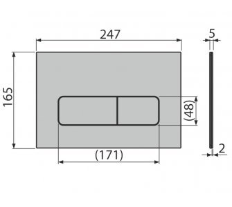 Ovládacie tlačítko pre predstenové inštalačné systémy, alunox-mat 
