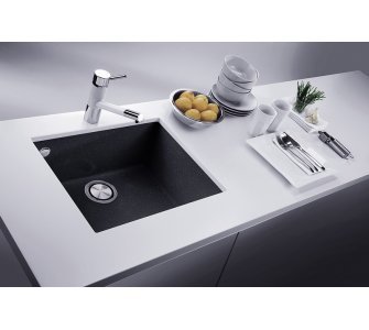 SET granit Sinks CUBE 560 Metalblack+VITALIA GR